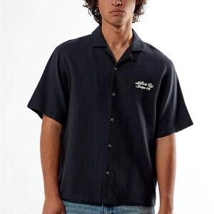 Pacsun Billiards Club Oversized Camp Shirt, Black